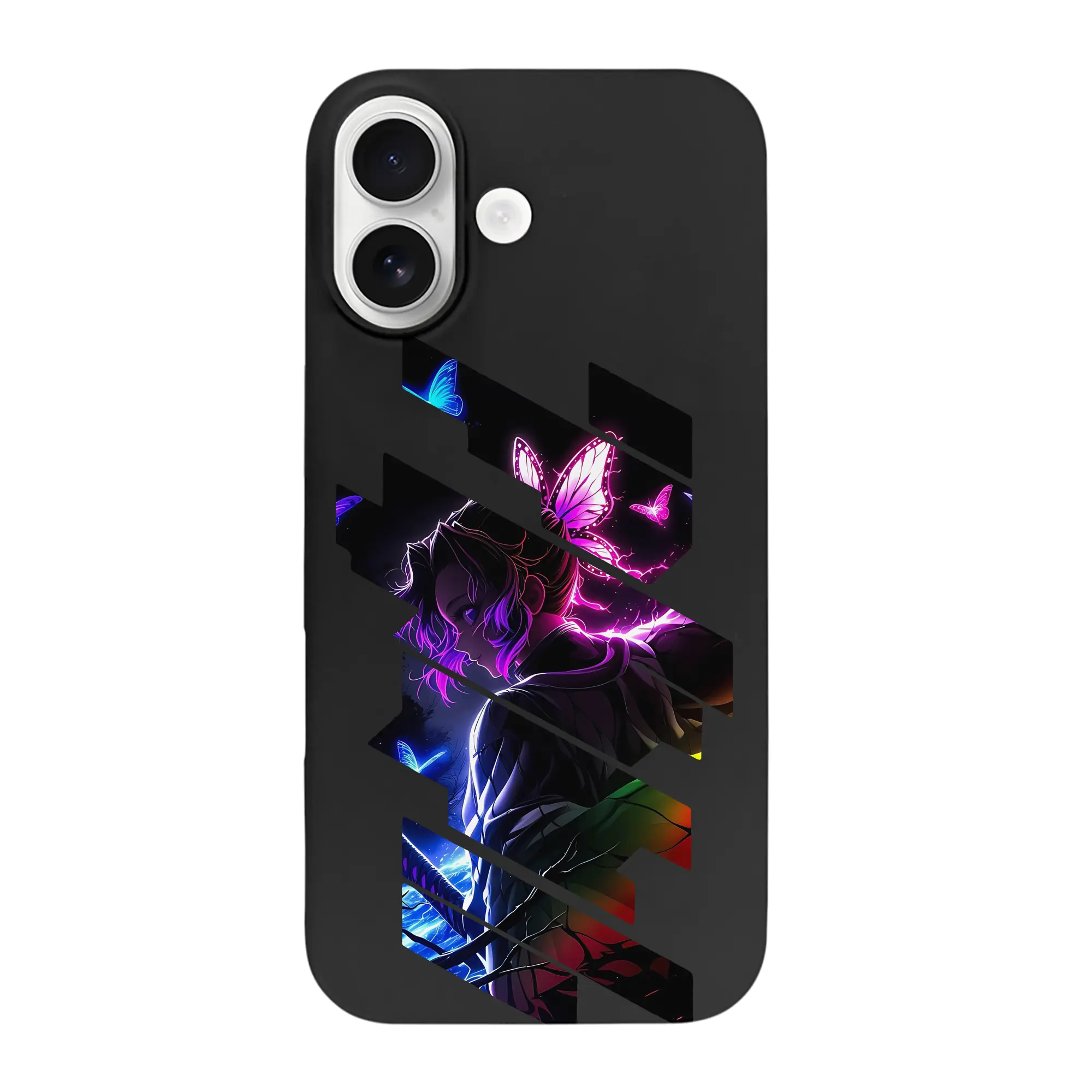 鬼滅の刃 グッズ,胡蝶 しのぶ - iPhone 17 シリーズ シリコンケース 薄型 耐衝撃 指紋防止 ソフトタッチカバー 精密フィット 傷防止 保護ケース iPhone 17/17 Air/17 Pro/17 Pro Max 対応